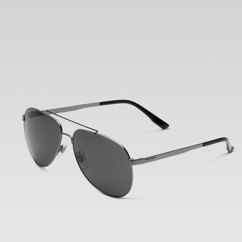 small aviator sunglasses with gucci logo on temple