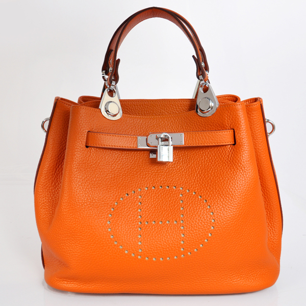 Hermes Mini so kelly bag in Orange with Silver hardware