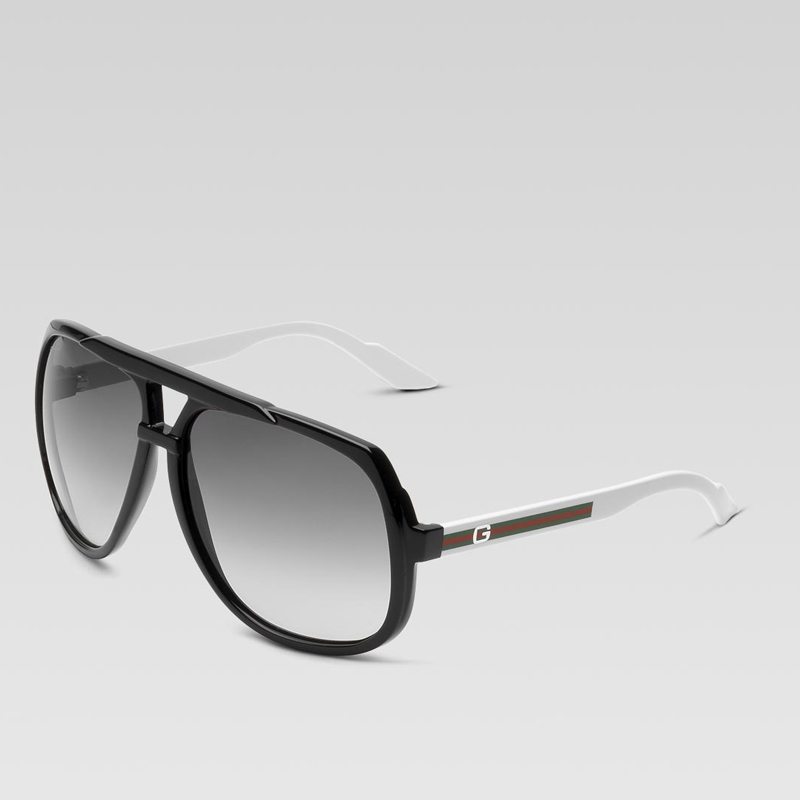 large aviator sunglasses with G detail and signatu