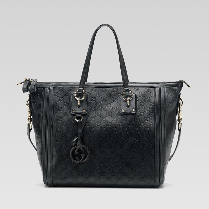 'gucci charm' large top handle bag with leather GG