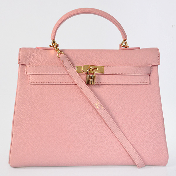 Hermes kelly 35CM clemence leather in Pink with Gold hardware