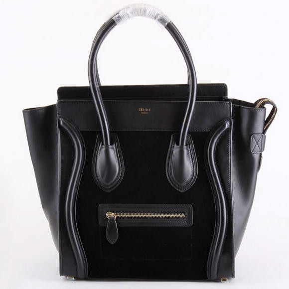 Celine Luggage Bags Medium in Suede Black