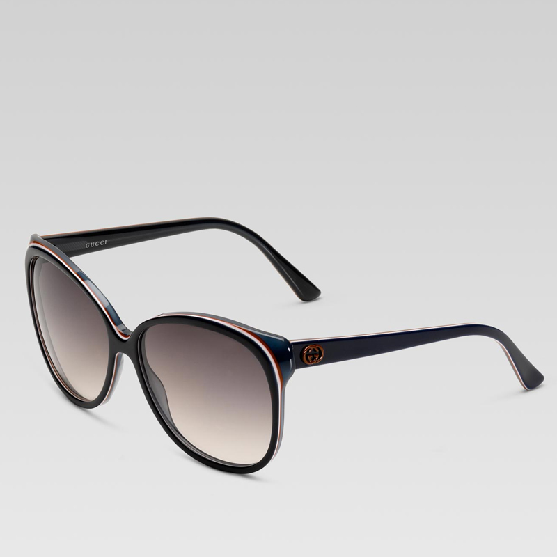 medium cat eye frame sunglasses with GG detail on