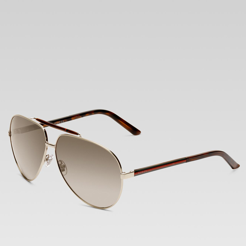 medium aviator sunglasses with signature web detai