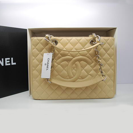 Chanel GST Caviar Leather Coco Bag A36092 Cream Silver