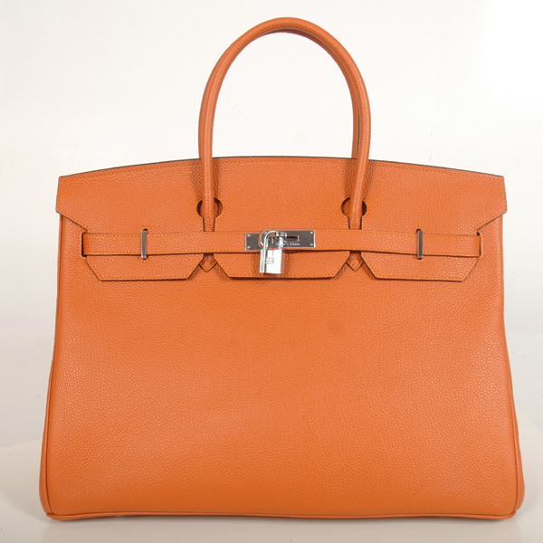 Hermes Birkin togo leather 40CM togo in Orange with Silver hardware