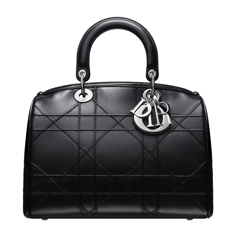 Black leather 'Dior Granville' polochon bag