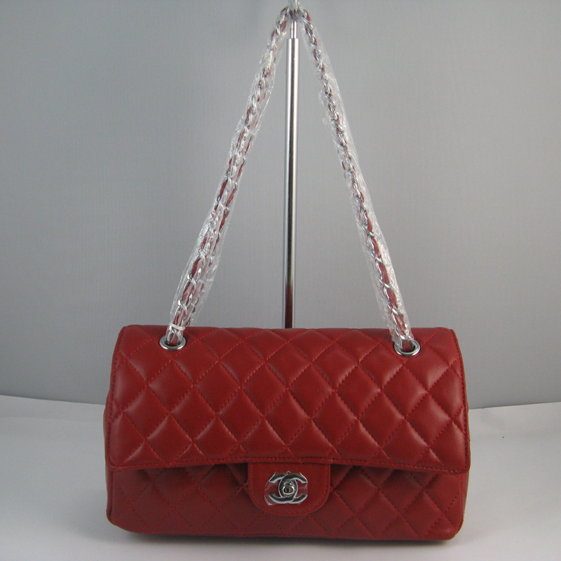 Chanel Red color with Silver chain