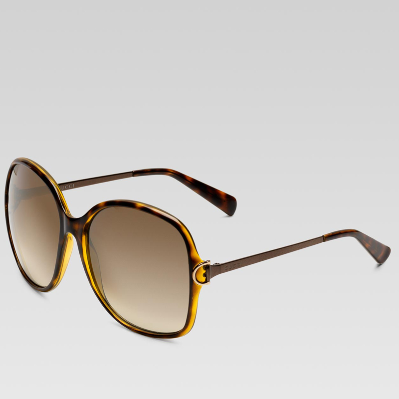 large square frame sunglasses with horsebit detail