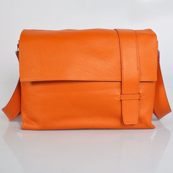 Hermes Alfred men Bag clemence leather in Orange