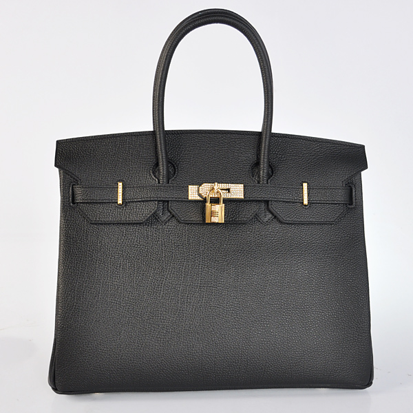 Hermes Birkin 35CM togo leather in Black with Gold hardware with diamond