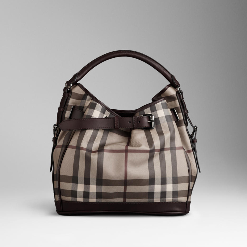 MEDIUM SMOKED CHECK HOBO BAG