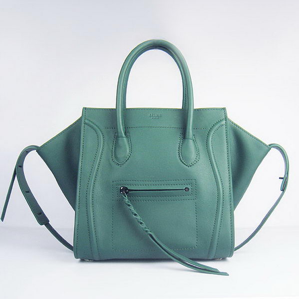 Celine Small Phantom Bags Original Calfskin Leather C1890 Dark Green