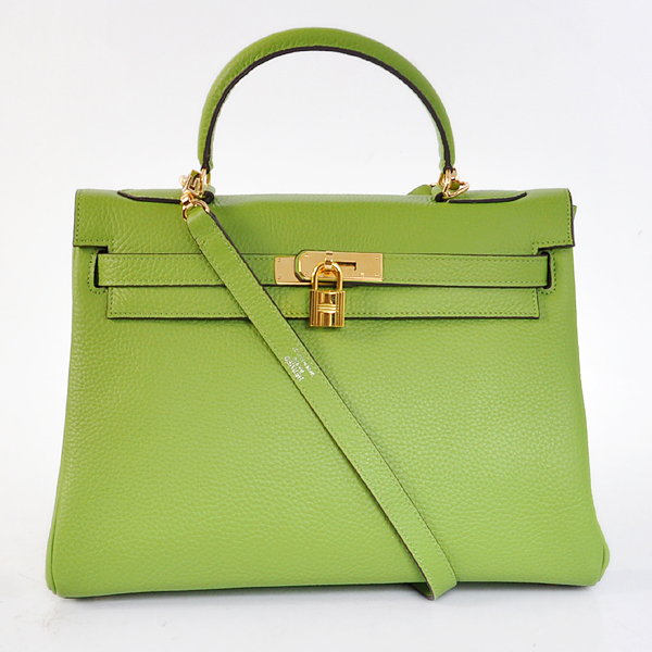 Hermes Kelly 32CM clemence leather in Light Green with Gold hardware