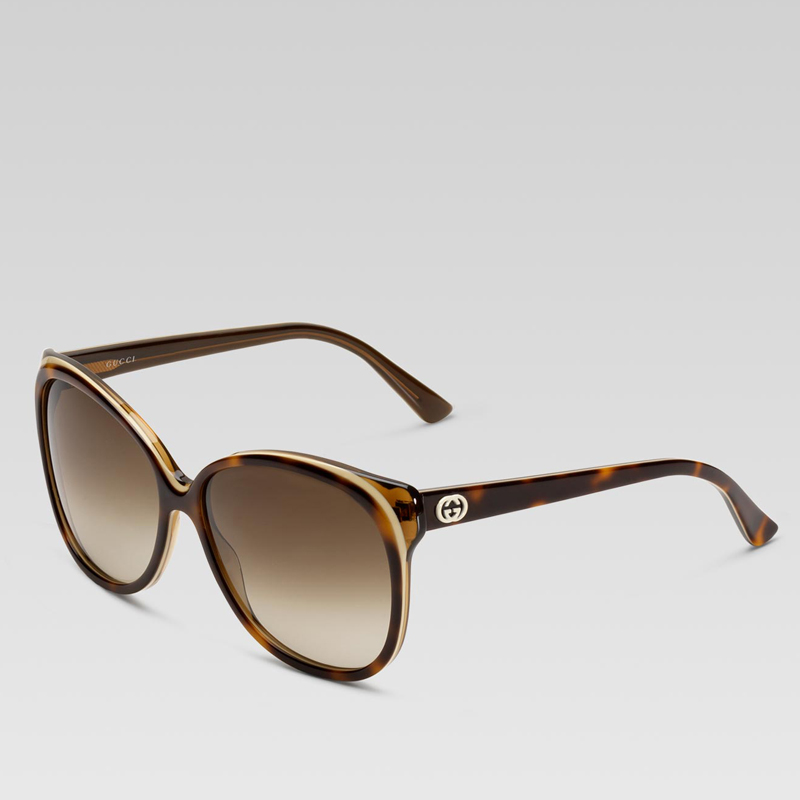 medium cat eye frame sunglasses with GG detail on