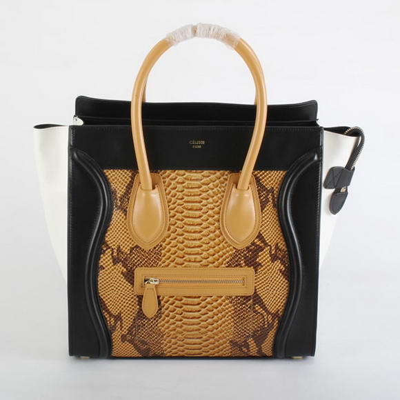 Celine Luggage Bags Medium in Snake Veins Brown