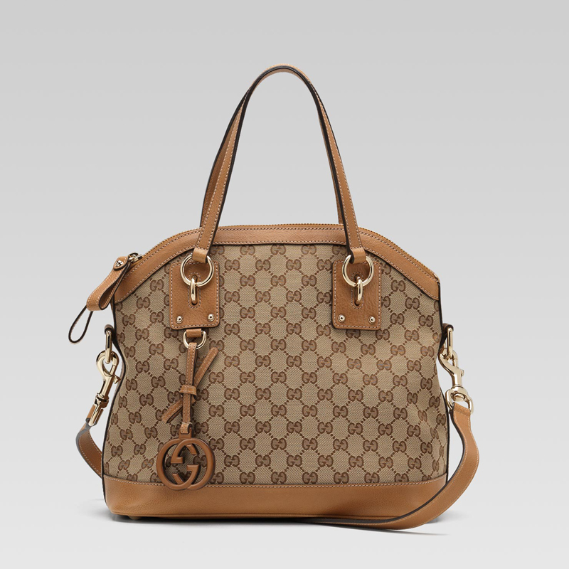 'gucci charm' medium top handle bag with leather i