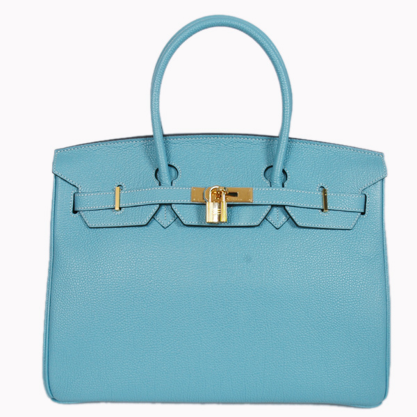 Hermes Birkin 35CM togo leather in light blue with Gold hardware