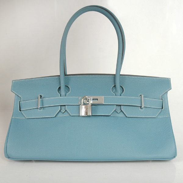 Hermes Birkin togo leather 42CM togo in Medium Blue with Silver hardware