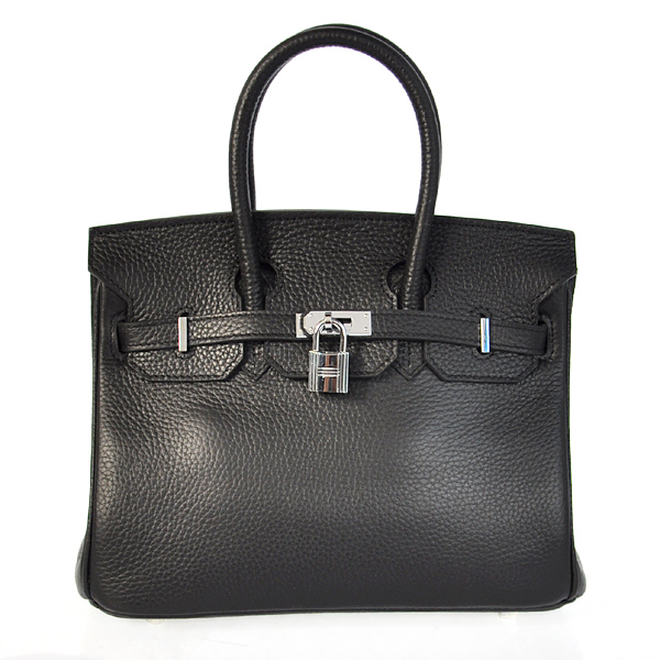 Hermes Birkin 25CM clemence leather in Black with Silver hardware