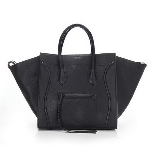 Celine Luggage Phantom Bags in Original Leather Black