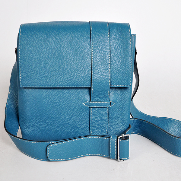 Hermes Alfred Bag clemence leather in Medium Blue