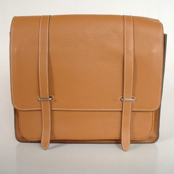 Hermes Steve 35CM Messenger Bag Clemence Leather Camel