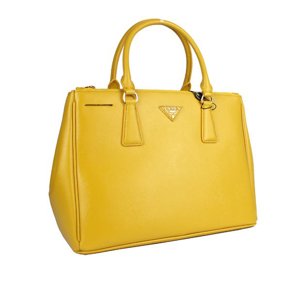 Prada Saffiano Classic Tote Bag BN1801 Yellow