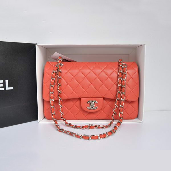 Chanel A1112 Flap Bag Original Leather Light Red