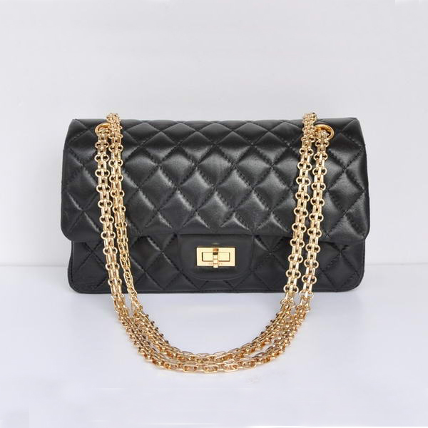 Chanel 1122 Classic Black Sheepskin Flap Bag Gold Hardware