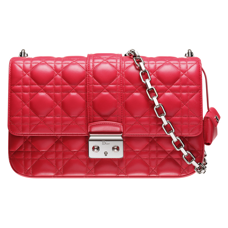 Crimson red leather 'Miss Dior' bag