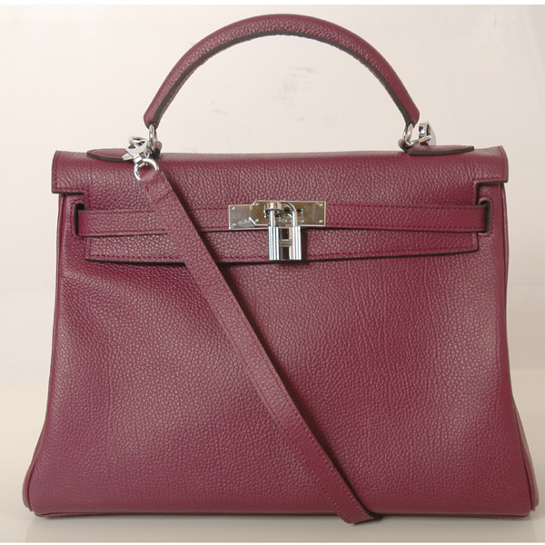 Hermes Kelly togo leather 32CM togo in Purple with Silver hardware