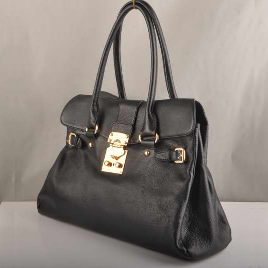 Miu Miu Calf Leather Tote Bags 90331 Black