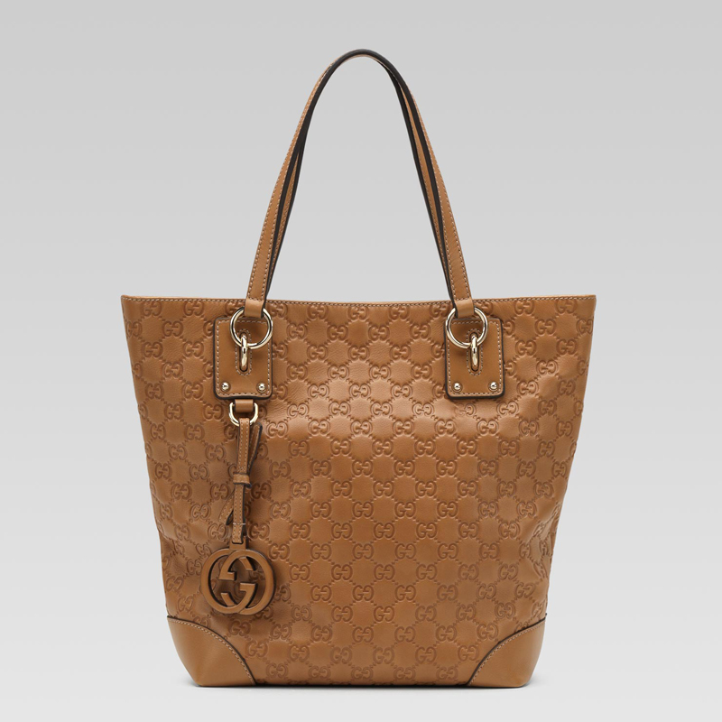 'gucci charm' medium tote with leather interlockin