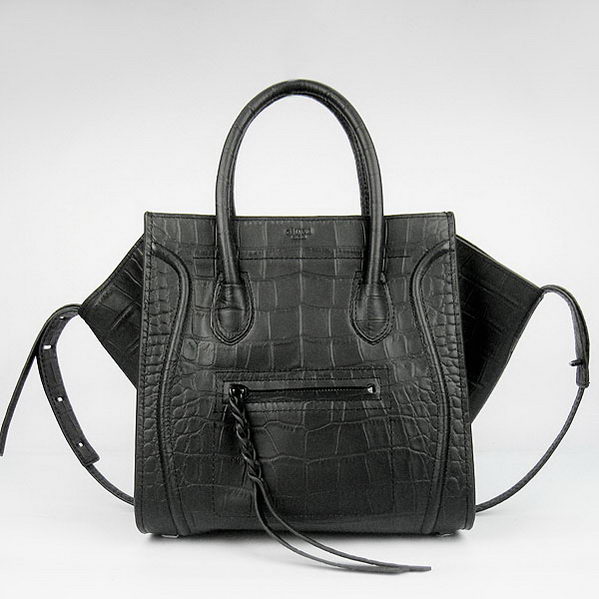 Celine Small Phantom Bags Croco Leather C1890 Black