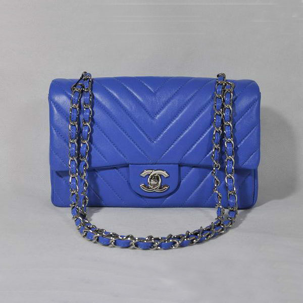 Chanel A36068 Lambskin Leather Shoulder Bag Blue