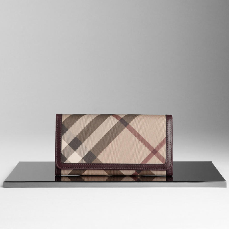 SMOKED CHECK CONTINENTAL WALLET