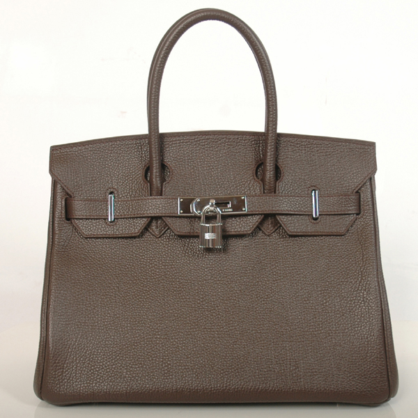 Hermes Birkin togo leather 30CM togo in Dark Brown with Silver hardware