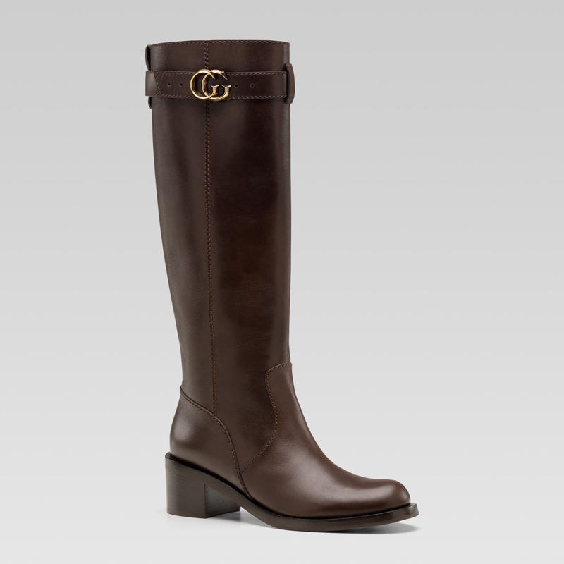 'GG running' low heel boot with running GG detail.