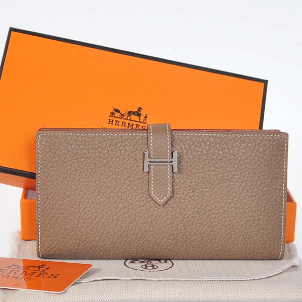 Hermes 2 flod original leather wallet in Dark Grey