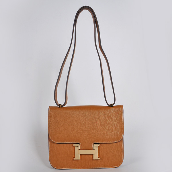 Hermes Constance Bag clemence leather in Camel with Gold hardware