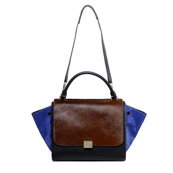 Celine Trapeze Bags Original Leather&Horsehair Brown&Black