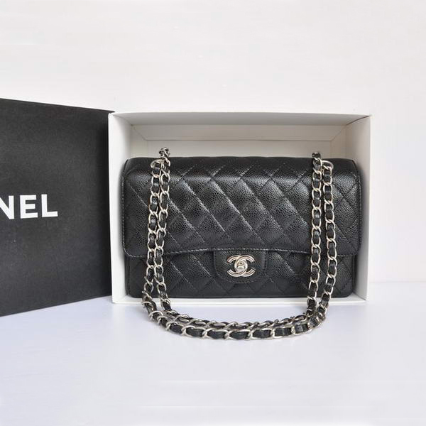 Chanel A1112 Flap Bag Original Caviar Leather Black