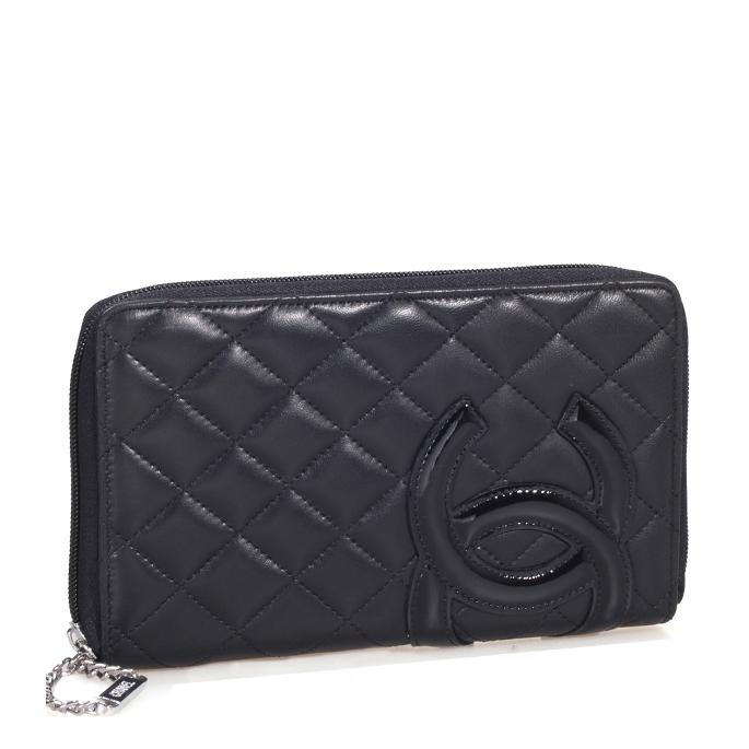 CHANEL Long Wallet - Black / Black CC