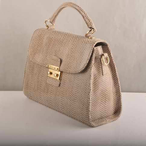 Miu Miu Tote Handbags Snake Veins 7430 Beige