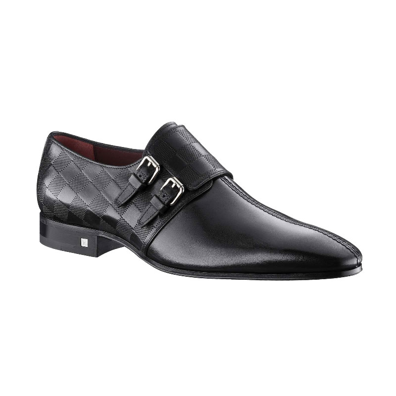 MASTER BUCKLE SHOE IN DAMIER EMBOSSED CALF LEATHER