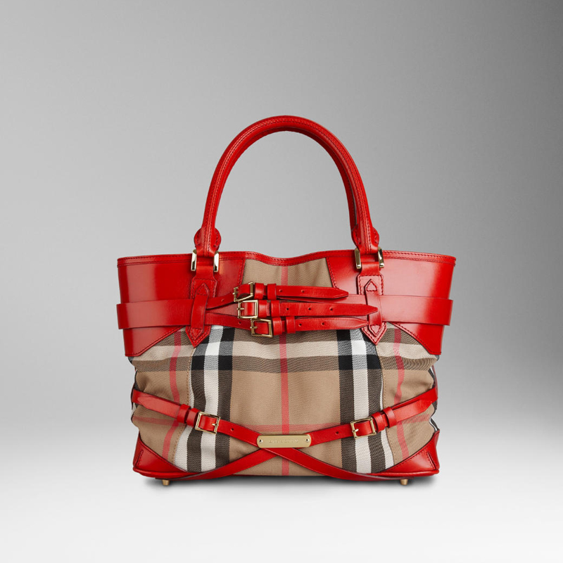 MEDIUM BRIDLE HOUSE CHECK TOTE