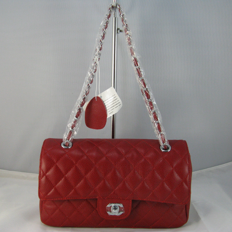 Chanel Red color with Silver chain