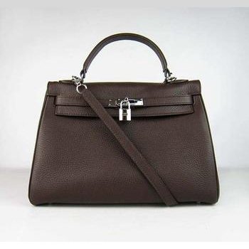 Hermes Kelly 32CM Dark Coffee(silver)