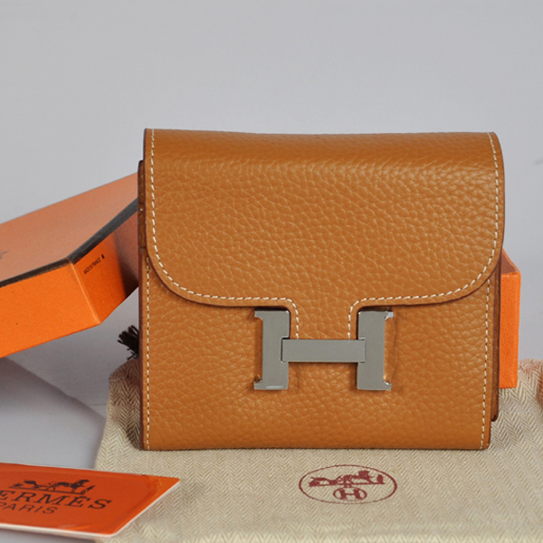 Hermes Constance Wallet clemence leather in Camel